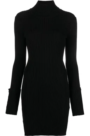 Paco rabanne High-neck ribbed-knit minidress