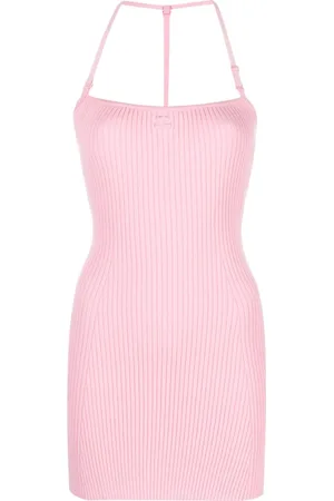 Courrèges Logo-embroidered halterneck minidress