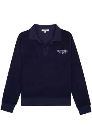 Sporty & Rich SR Tennis terry cloth-effect polo shirt