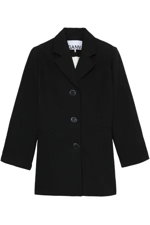 Ganni Single-breasted shoulder-pads blazer