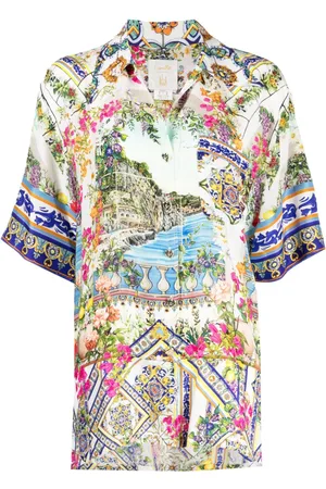 Camilla Graphic-print silk shirt