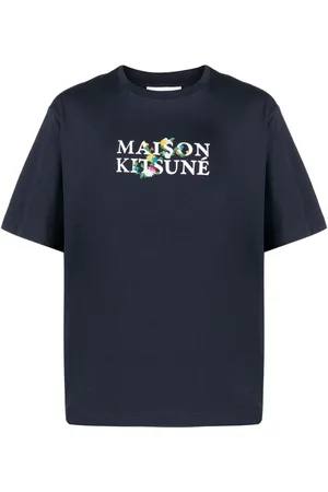 Maison Kitsuné Logo-embroidered crew-neck T-shirt