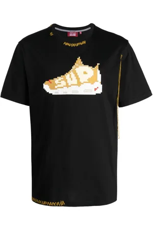 MOSTLY HEARD RARELY SEEN Detail-appliqué decorative-stitching cotton T-shirt