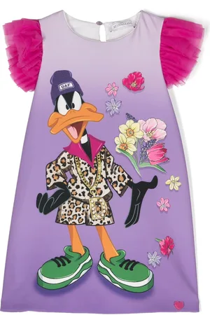 MONNALISA Daffy Duck graphic-print dress