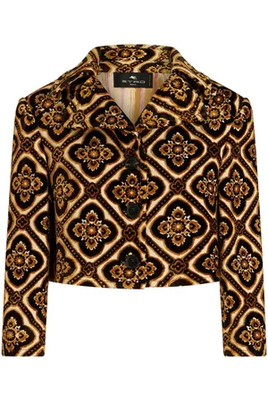 Etro Geometric-print cropped jacket