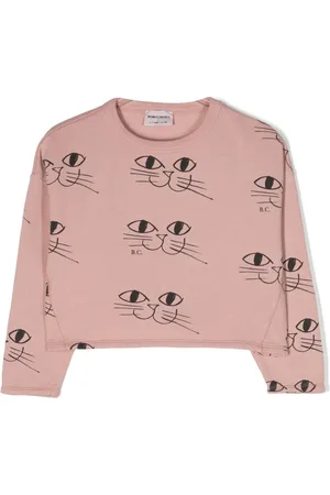 Bobo Choses Cat-print cropped sweatshirt