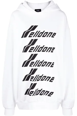 We11 Done Multiple Front Logo cotton hoodie
