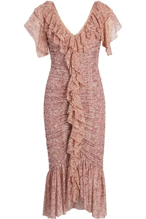 Cinq A Sept Paola ruffle-trim midi dress