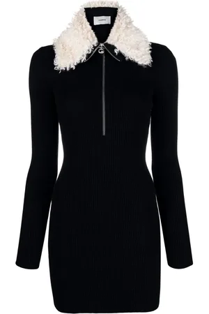 COPERNI Faux-fur collar mini dress