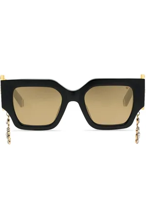 Philipp Plein Square Exclusive logo-plaque sunglasses
