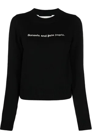 Palm Angels Sunsets-embroidered merino-blend jumper