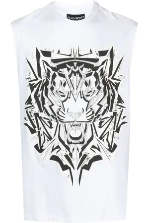 Philipp Plein Thunder Tiger cotton tank top