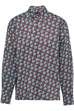 Prada Geometric-print cotton shirt