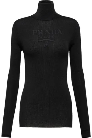 Prada Logo-intarsia roll-neck jumper