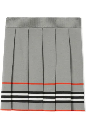 Burberry Icon Stripe knitted pleated miniskirt