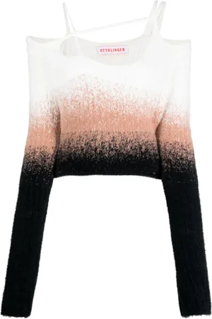 OTTOLINGER Gradiebt-effect off-shoulder knitted jumper