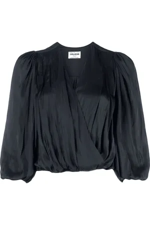 Zadig & Voltaire V-neck draped satin blouse