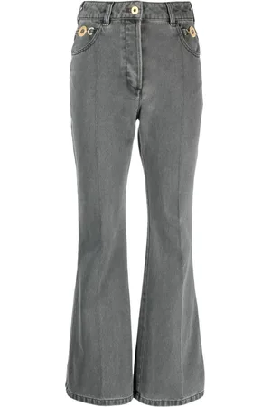 Patou Logo-embroidered flared jeans