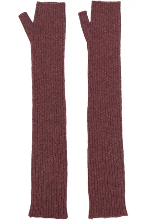 Barrie Fingerless crochet cashmere gloves
