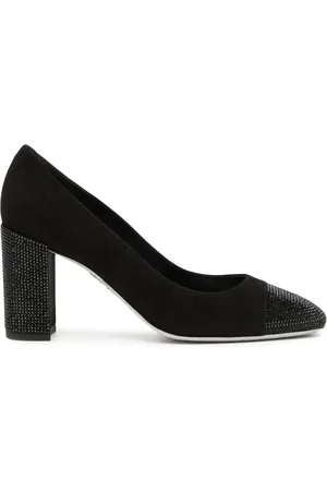 RENE CAOVILLA Kristen 75mm rhinestone-embellished suede pumps
