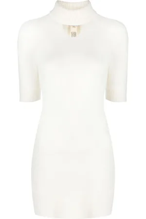 Patou Cut-out alpaca-blend minidress