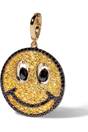 ANNOUSHKA 18kt yellow Happy Charm Reversible diamond and sapphire pendant