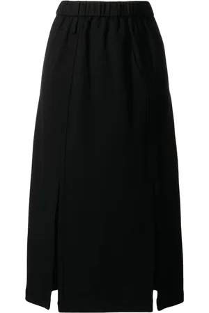 B+AB Elasticated slit-detail midi skirt