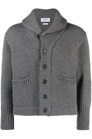 Thom Browne Shawl-collar knit cardigan