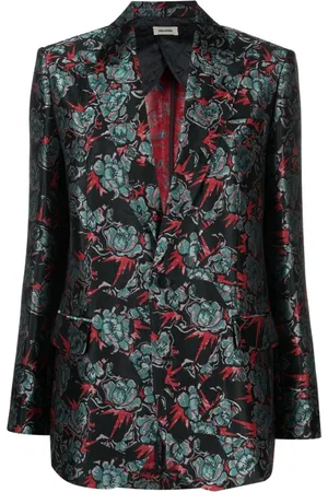 Zadig & Voltaire Floral-jacquard single-breasted blazer