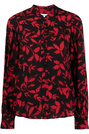 Zadig & Voltaire Twina leaf-print long-sleeve shirt