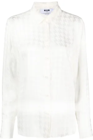 Msgm Houndstooth-pattern long-sleeve shirt