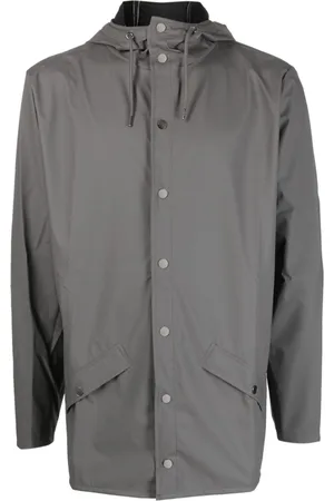 Rains Drawstring-hood press-stud parka coat