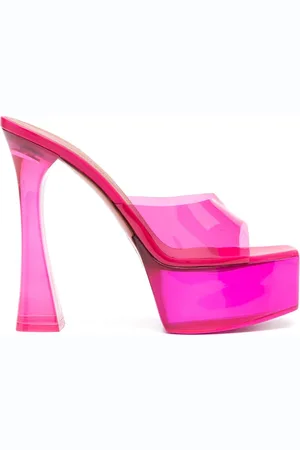 Amina Muaddi 140mm Dalida Glass platform sandals