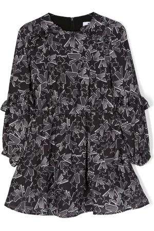 Msgm Star-print ruffled-detail dress