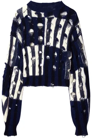 OFF-WHITE Shibori distressed knitted jumper