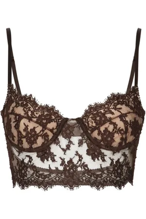 Dolce & Gabbana Floral-lace corset-style bra