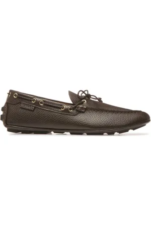 Bally Kyan grained-texture boat shoes