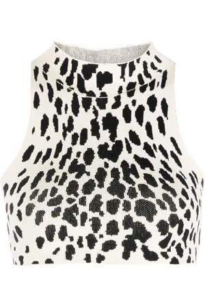 SSHEENA Sheena animal-pattern crop top