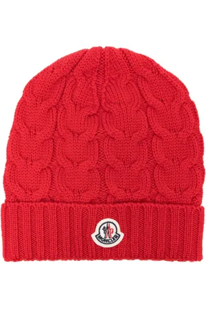 Moncler Logo-appliqué cable-knit beanie