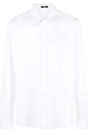 Balmain Logo-embroidered cotton shirt