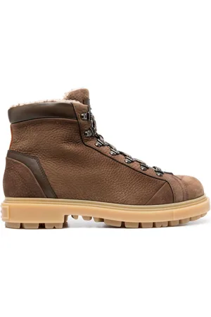 santoni Lace-up leather ankle boots