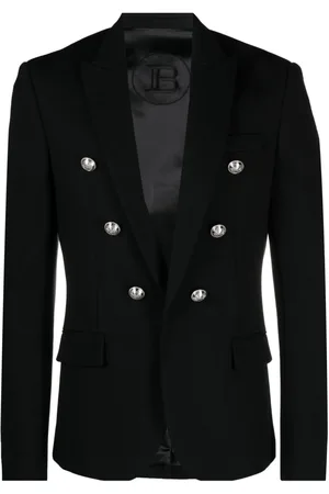 Balmain Embossed-button open-front blazer