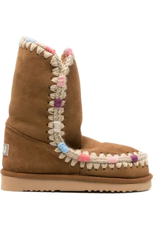 Mou Logo-patch whipstitch-detail boots