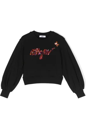 Msgm Logo-embroidered cotton jumper