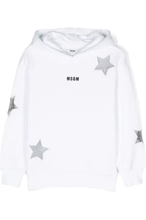 Msgm Logo-embroidered cotton hoodie