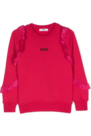 Msgm Logo-embroidered ruffle-detailing sweatshirt