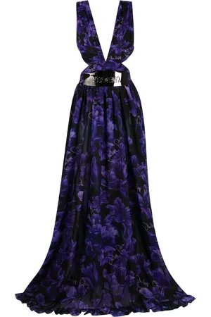 Philipp Plein Floral-print chiffon maxi dress