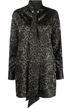 BLANCA Leopard-print shirt dress
