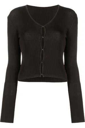 Low Classic Hook-fastening ribbed cardigan