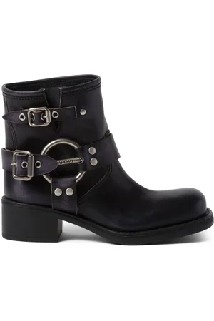 Miu Miu Vintage-Look leather ankle boots